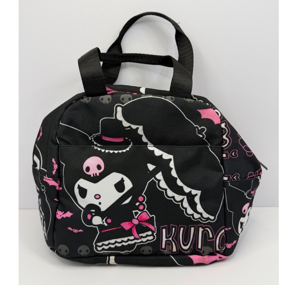 Sanrio Kuromi Insulated Lunch Bag Black Pink Gothic Kawaii Character Tote Y2K